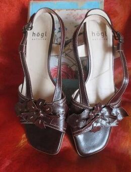 NEU * 3D Blumen * Blüten * Flower- Power * Echt- Leder * Sandalen * Sandaletten "HÖGL" Gr. 39½ * 6½ * 39,5 * schoko- braun * - Riedlingen