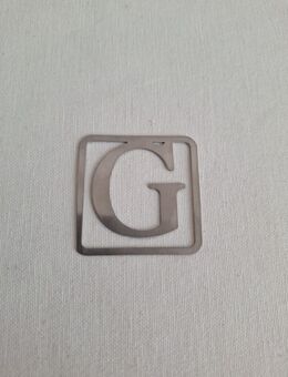 G Buchzeichen Lesezeichen Buchklammer Buchstaben G aus Edelstahl 4x4cm - Essen