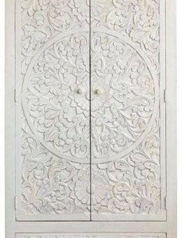 Home affaire Drehtürenschrank Fenris pflegeleichtes Mangoholz, mit dekorativen Schnitzereien, Höhe 180 cm