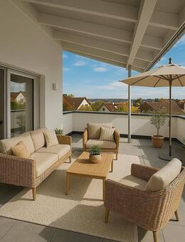 exklusive 4-Zimmer-Penthousewohnung mit umlaufender Terrasse, hohen Decken und zwei Tiefgaragenstellplätzen - Ettenheim