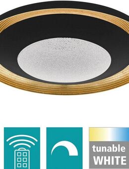 EGLO Deckenleuchte CANICOSA 2 Deckenlampe, gold, schwarz, dimmbar, tuneable white, CCT, Dimmer, Dimmfunktion, Farbwechsel, Fernbedienung, Infrarot inkl., dimmbar über Fernbedienung, mehrere Helligkeitsstufen, LED fest integriert, Extra-Warmweiß,...