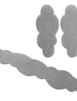 my home Bettumrandung Microfaser Teppich Magong, besonders weich, sehr feiner Flor, Höhe 25 mm, (3-tlg), Wolkenform, uni Bettvorleger, Läufer-Set, Schlafzimmer, Kinderzimmer