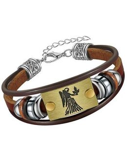 Firetti Armband Schmuck Geschenk Armschmuck Armkette Edelstein Sternzeichen, Made in Germany - mit Hämatit - mit Holzimitat