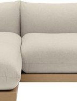 OTTO home Ecksofa Kalix, Polsterecke mit kräftigem Holz-Plateau, moderne Couch in L-Form, wahlweise Recamiere links o. rechts, Feinstruktur, hoher Sitzkomfort