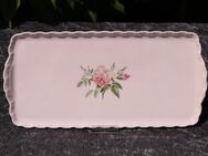 Rechteckige Porzellan Servierplatte von Hutschenreuther / Porcelaine Rose / rosa Rosen - Zeuthen