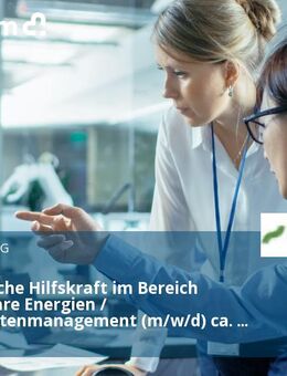 Studentische Hilfskraft im Bereich erneuerbare Energien / Energiedatenmanagement (m/w/d) ca. 15-20 Std Woche - Düsseldorf