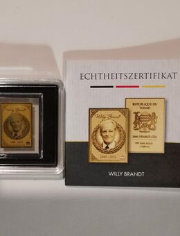 Goldbarren "Willy Brandt" 1/1000 oz 999er Feingold mit Zertifikat - Neufahrn (Freising)