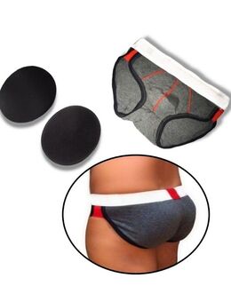 Herren Unterhose Gepolstert Pushup mit 2 Pads Hinten Männer Polster Slip Grau 13,90 €* - Villingen-Schwenningen