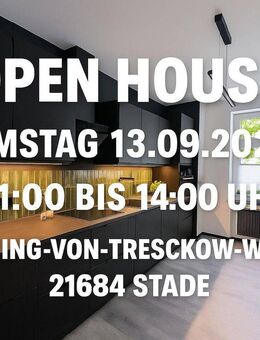 OPEN-HOUSE-BESICHTIGUNG. Großzügige Erdgeschosswohnung mit Balkon, Garten, Stellplatz & Garage. - Stade (Hansestadt)