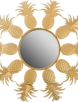 Myflair Möbel & Accessoires Dekospiegel Annama (1-St), Wandspiegel, gold, Landhaus, rund, Rahmen aus Metall, Blütenform