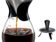 GEFU Kaffeebereiter, 0,8l Kaffeekanne, Edelstahlfilter, hitzebeständiges Glas, 800 ml, kompaktes Design