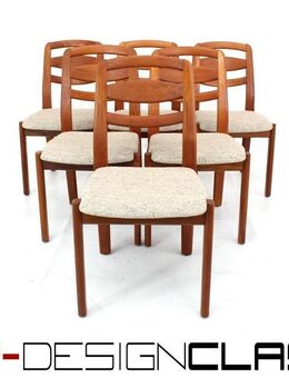 Neuwertig, 6x Holstebro Danish Teak Dining Chair Vintage Esszimmerstuhl, Bezug aus neuer Schurwolle - Hamminkeln Zentrum