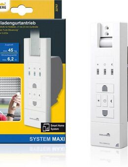 SCHELLENBERG Rollladengurt-Antrieb Unterputz, elektrischer Funk-Gurtwickler RolloDrive 65 Premium, bis 6 m² Fläche und 45 kg Zugkraft, Smart Home fähig, System Maxi
