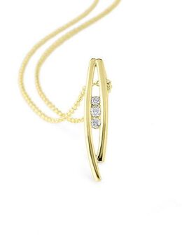 Orolino Kette mit Anhänger Gold 585 mit 3 natürlichen Brillanten zus. 0,10ct.