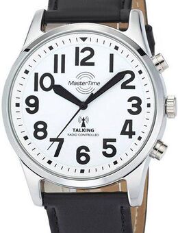 MASTER TIME Funkuhr Sprechende Funkuhr MTGA-10690-60L, Armbanduhr, Quarzuhr, Herrenuhr, Lederarmband