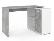 FMD Eckschreibtisch AUGSBURG, Schreibtisch/Sideboard m. Stauraum, beidseitig montierb., 117/148 cm