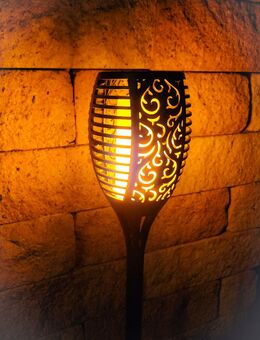 XXL 96 LED Solar Fackel Lampe Leuchte mit Flammeneffekt 80cm Neu - Neumünster