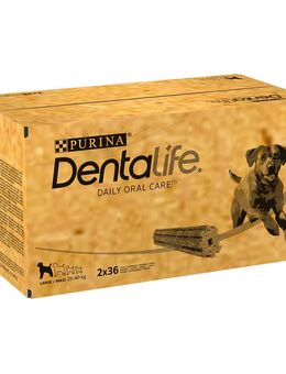 PURINA Dentalife Tägliche Zahnpflege-Snacks für große Hunde (25-40 kg) - 72 Sticks (24 x 106 g)