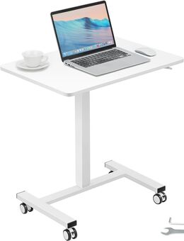 Laptoptisch Höhenverstellbar 713–1118 mm Notebooktisch Projektionstisch, Weiß Laptoptisch Rollbar 690 x 480 mm Mobiler Schreibtisch Pflegetisch Computerschreibtisch Workstation für Zuhause, Büro - Ingolstadt