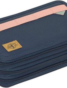 LÄSSIG Federmäppchen Unique Triple, Ocean Edition, dark blue, Dreifach Mäppchen, aus recycelten PET-Flaschen