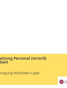 Abteilungsleitung Personal (w/m/d) Vollzeit/Teilzeit - Münster