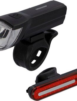 FISCHER Fahrrad Fahrradbeleuchtung LED-Akku Bel.-Set STOP-30/15