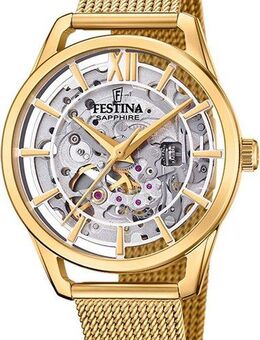Festina Automatikuhr Automatik F20629/1, Armbanduhr, Damenuhr, mechanische Uhr, Edelstahlarmband
