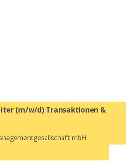 Sachbearbeiter (m/w/d) Transaktionen & Bauträger - Essen