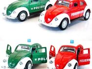 VW Beetle - Käfer POLIZEI+FEUERWEHR Modellauto Rückzugmotor 10cm wie NEU - Nürnberg