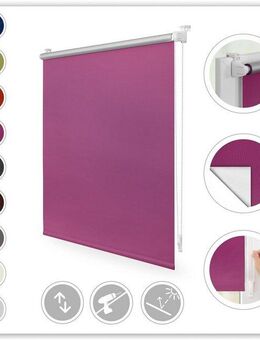 Seitenzugrollo Klemmfix Hitzeschutz, LICHTBLICK ORIGINAL, verdunkelnd, ohne Bohren, freihängend, Klemmfix, mit Thermobeschichtung