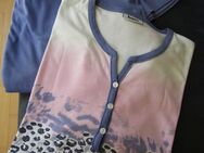 Damen Schlafanzug Capri mit Leoflecken-Muster Blau Bunt (Gr. 52/54) Hajo - Weichs