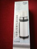 Tolle Edelstahl Isolierflasche für 1 Liter Kaffee, Tee oder Saft / Mit 2 Trinkbechern! in 24534