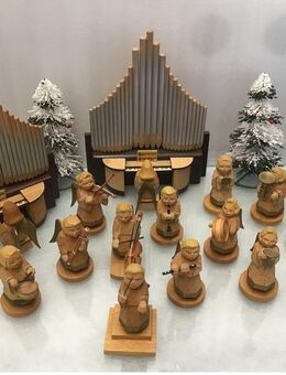 Erzgebirge Schumann & Wagner Musikanten 14 Engel + 2 Orgeln mit 2 Engel , Weihnachtsschmuck - Meerbusch