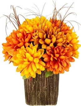 Kunstblume Chrysanthemen im Topf Chrysantheme, I.GE.A., Höhe 27 cm, Herbstgesteck Herbstliche Blumen Kunstpflanze