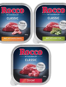 Rocco Probiermix 9 x 300 g - Classic 1: Rind pur, Rind/Pansen, Rind/Geflügelherzen