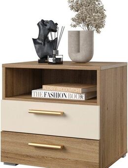 Home affaire Nachtkommode Bitry, Breite 46 cm, moderner Nachtschrank mit 2 Schubladen, Nachttisch, viel Stauraum, offene Fach