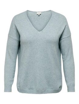 ONLY CARMAKOMA V-Ausschnitt-Pullover CARMARGARETA LS PULLOVER KNT NOOS