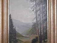 Altes Landschaftsbild, Stilleben, schlicht und schön, auf Holz, goldfarbener Rahmen - Grävenwiesbach