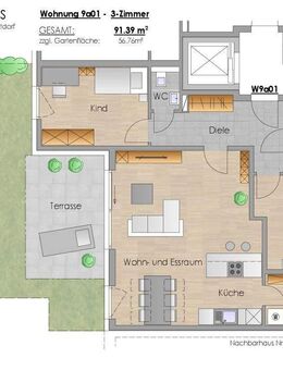 KfW 40 - QNG - NEUBAU - 3-Zimmer EG, Garten, Wärmepumpe + PV-Anlage - Altdorf (Nürnberg)