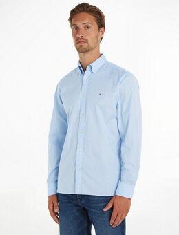 Tommy Hilfiger Langarmhemd FLEX POPLIN RF SHIRT mit Tommy Hilfiger Labelschild innen an der Knopfleiste