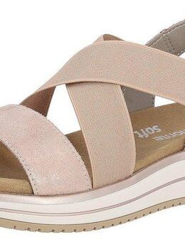 Remonte Riemchensandale, Sommerschuh, Sandalette, Keilabsatz, mit praktischem Gummizug