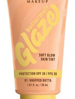 NYX Foundation NYX Professional Makeup Buttermelt Glaze Foundation LSF 30, Pflegend, spendet Feuchtigkeit, ohne Rückstände und öliges Finish.