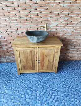 Waschtisch aus recycltem Teakholz 100x50x80cm Waschbeckenunterschrank Holz Massivholz Badmöbel - Duisburg