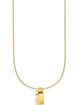Bruno Banani Kette mit Anhänger Schmuck Geschenk Silber 925 Halsschmuck Halskette Ankerkette, mit Zirkonia (synth)