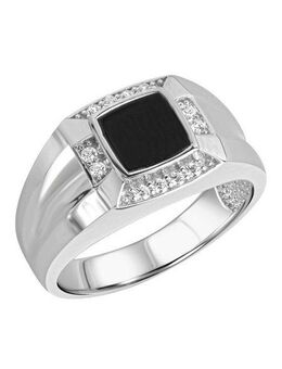 Firetti Fingerring Schmuck Geschenk Silber 925 Silberring Herrenring, mit Achat, Zirkonia (synth)