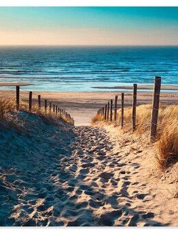 Artland Wandbild Weg zum Nordseestrand Sonnenuntergang, Strand (1 St), als Alubild, Outdoorbild, Leinwandbild, Poster, Wandaufkleber