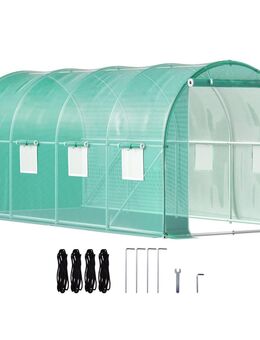 Foliengewächshaus 4,6x2,1x2,1m Bogendach Gewächshaus Verzinkter Stahlrahmen PE Abdeckung Frühbeet Treibhaus Wasserdicht UV-Beständig Grün Mobiler Folientunnel Ideal für Anbau von Gemüse Blumen - Wuppertal