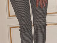 Leggings, Leggins, Hose, Hahnentritt Muster, schwarz, weiß, Gummibund, Gr. S - Düsseldorf