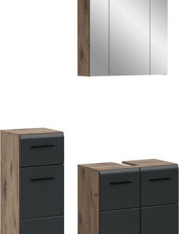 INOSIGN Badmöbel-Set FLORENZ, TOPSELLER!, 3-teilige Badkombination, hochwertige MDF-Front, (Set, 3-St., best. aus: 1 Unterschrank, 1 Waschbeckenunterschrank, 1 Spiegelschrank), Bad-Kombination, Bad-Möbel, Badezimmer, Kombination, Kombi