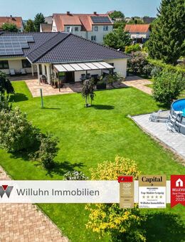Einzigartiges Mehrgenerationenwohnen im Bungalowstil | Wunderschönes Grundstück | Pool | Erdwärme - Löbnitz (Sachsen)